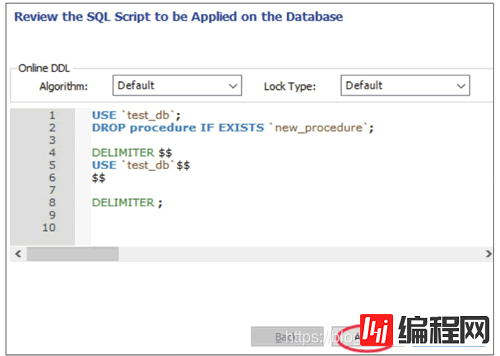 预览创建存储过程的SQL脚本