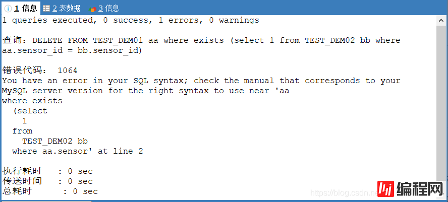 SQL语句中EXISTS的详细用法大全