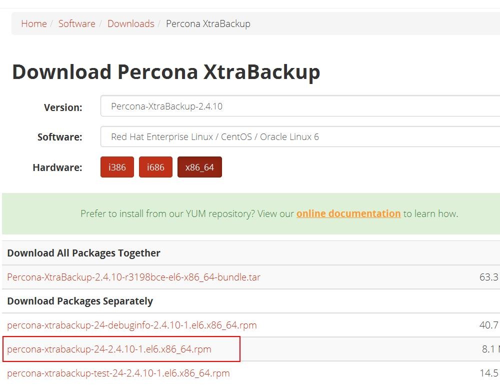Percona xtrabackup 安装与使用