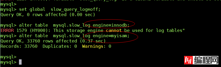MySQL中slow_log表无法修改成innodb引擎怎么办