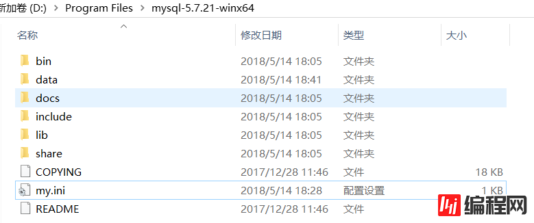 MySql 5.7.21免安装版本win10下的配置方法