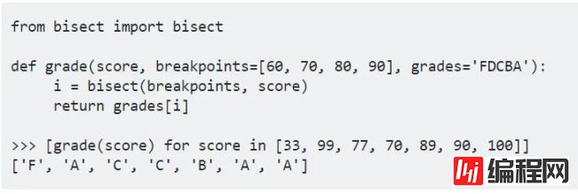 Python中不使用If-Elif 语句怎么判断某个数字所属的等级