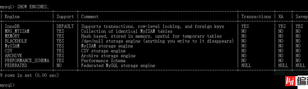 mysql如何查询存储引擎